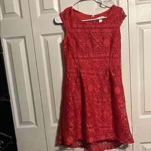 Red Lace Kids Casual Dress